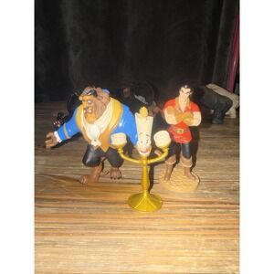 Disney Beauty & the Beast The Beast 4" PVC Figures Gaston & Lumiere
